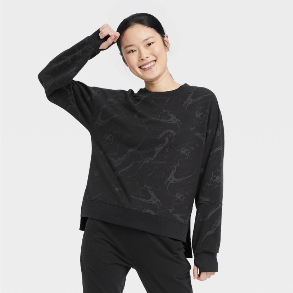 All in motion black French terry sweatshirt nwt - Picture 1 of 4